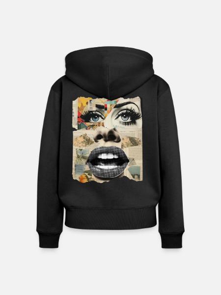 Fotocollage - Frauen Premium Bio Zip Hoodie - Schwarz