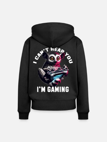 Gaming Zocken Maki Geschenk - Frauen Premium Bio Zip Hoodie - Schwarz