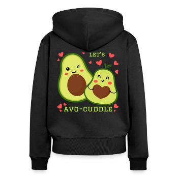 Permet à Avo-Cuddle Avocat de se blottir dans un dessin animé kawaii - Sweat à capuche zippé Premium bio Femme - noir - Dos - Julia (174cm)