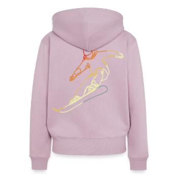 Snowboarder Sketch - Women's Premium Organic Zip Hoodie - dusky pink - Back - Julia (174cm)