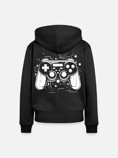 Game Controller - Frauen Premium Bio Zip Hoodie - Schwarz