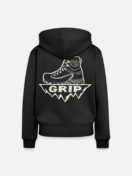 Wanderschuh [Weiß] - Frauen Premium Bio Zip Hoodie - Schwarz