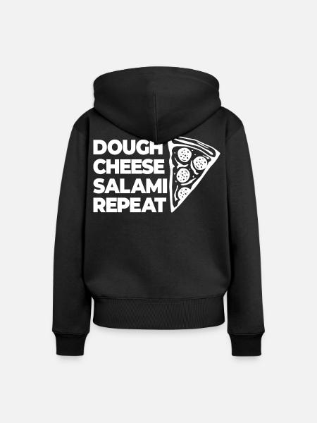 Teig Käse Salami Nochmal - Frauen Premium Bio Zip Hoodie - Schwarz