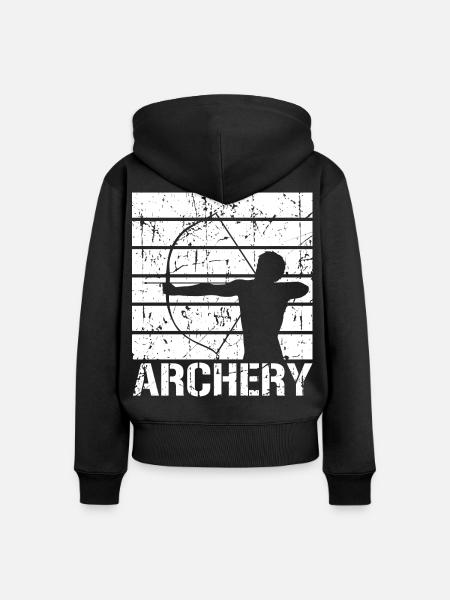 Lustiges Bogenschießen - Frauen Premium Bio Zip Hoodie - Schwarz
