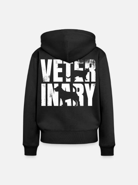 Lustiger Tierarzt - Frauen Premium Bio Zip Hoodie - Schwarz