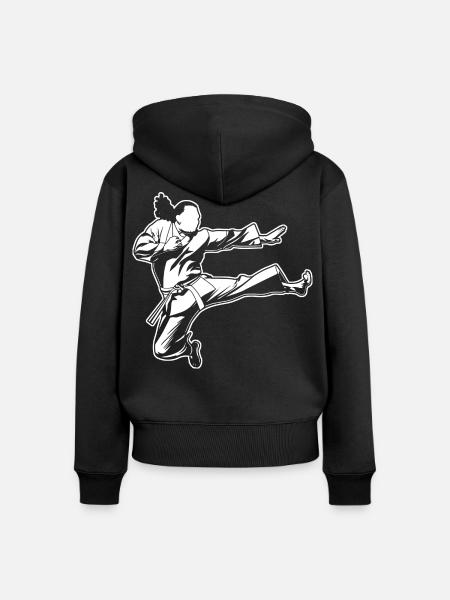 Karate - Frauen Premium Bio Zip Hoodie - Schwarz