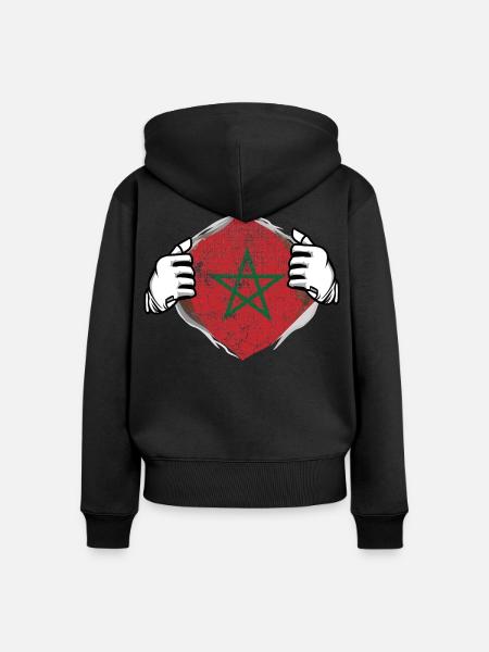 Marokko - Frauen Premium Bio Zip Hoodie - Schwarz