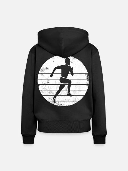 Läufer - Frauen Premium Bio Zip Hoodie - Schwarz