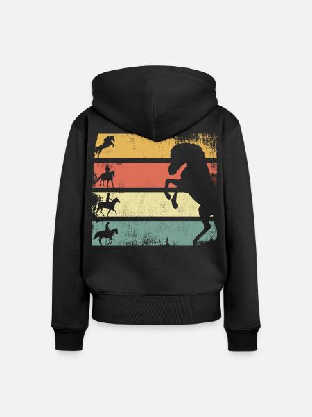 Reitsport - Frauen Premium Bio Zip Hoodie - Schwarz