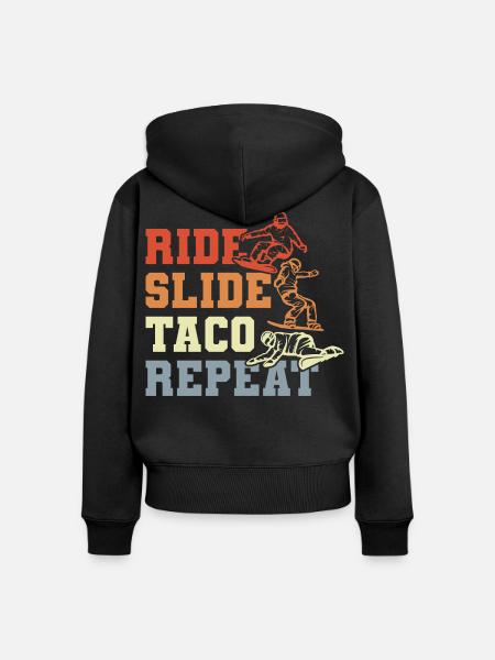 Taco Snowboarding - Frauen Premium Bio Zip Hoodie - Schwarz