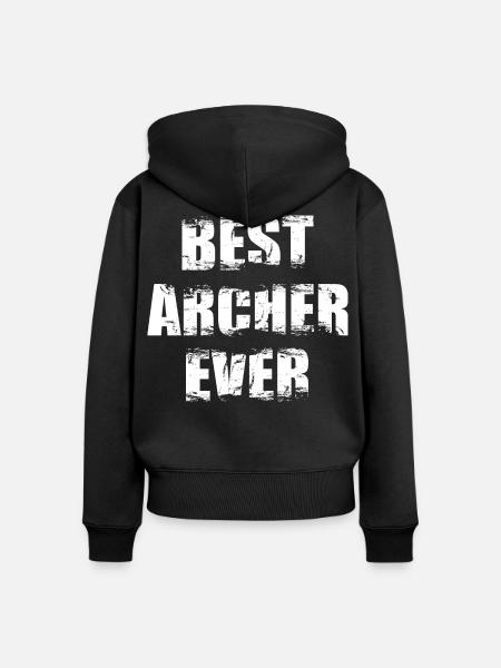 Bester Bogenschütze - Frauen Premium Bio Zip Hoodie - Schwarz