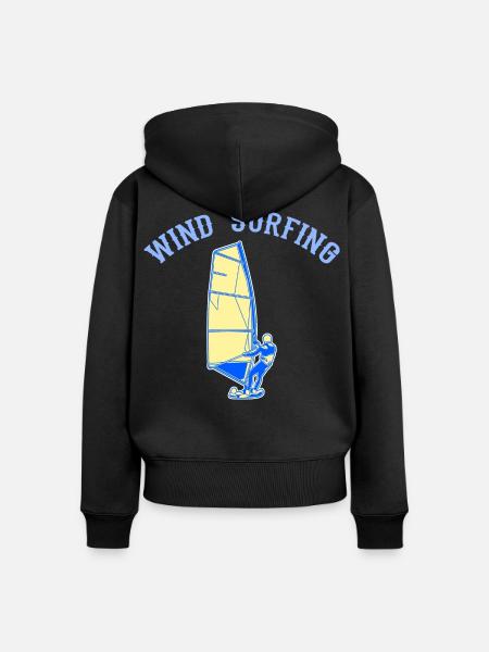 Windsurfen - Frauen Premium Bio Zip Hoodie - Schwarz