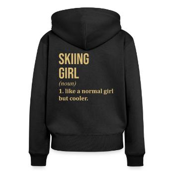 Ski - Sweat à capuche zippé Premium bio Femme - noir - Dos - Julia (174cm)