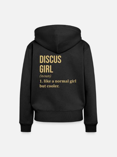 Diskus Diskus Diskus Diskus - Frauen Premium Bio Zip Hoodie - Schwarz