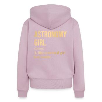 astronomie - Sweat à capuche zippé Premium bio Femme - rose poudré - Dos - Julia (174cm)