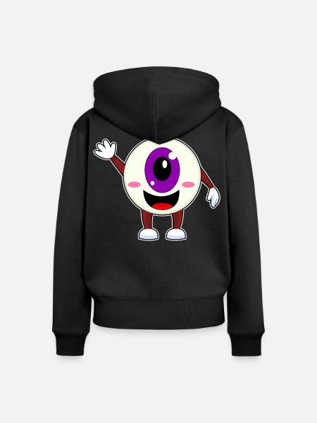Augapfel Halloween - Frauen Premium Bio Zip Hoodie - Schwarz