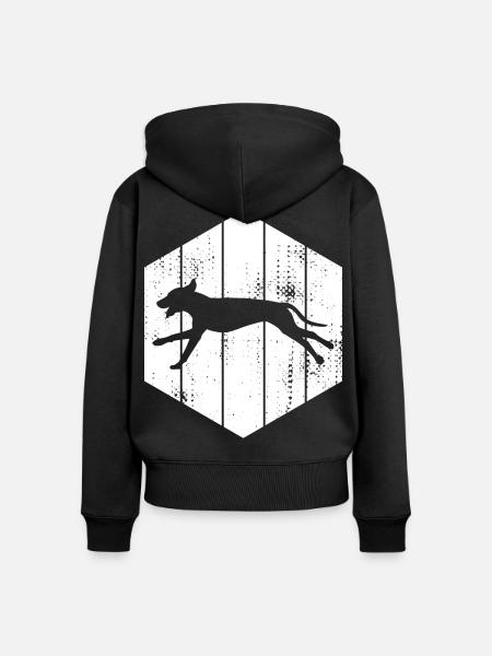 Hund Skizze - Frauen Premium Bio Zip Hoodie - Schwarz
