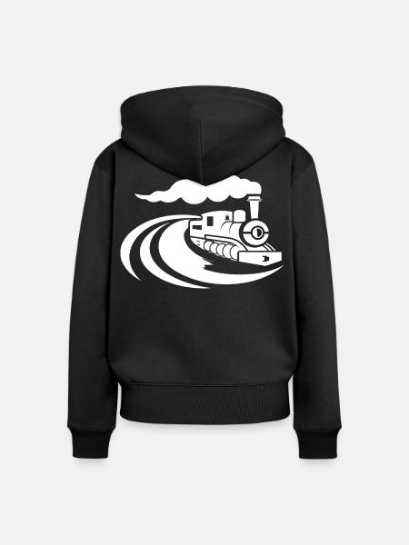 Lokomotive - Frauen Premium Bio Zip Hoodie - Schwarz