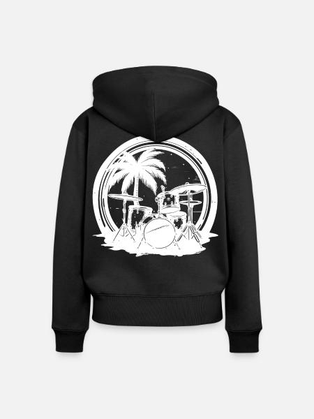 Schlagzeug - Frauen Premium Bio Zip Hoodie - Schwarz