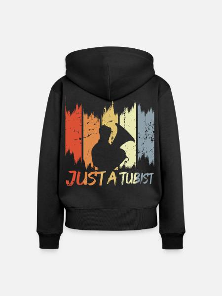 Lustiger Tubist - Frauen Premium Bio Zip Hoodie - Schwarz