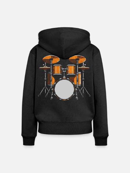 Schlagzeuger - Frauen Premium Bio Zip Hoodie - Schwarz
