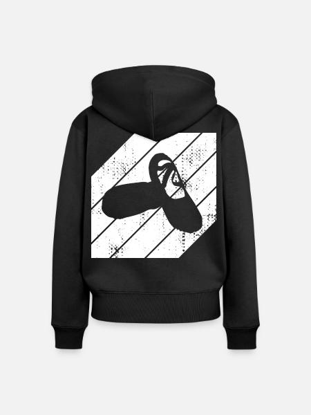 Ballettschuhe Skizze - Frauen Premium Bio Zip Hoodie - Schwarz