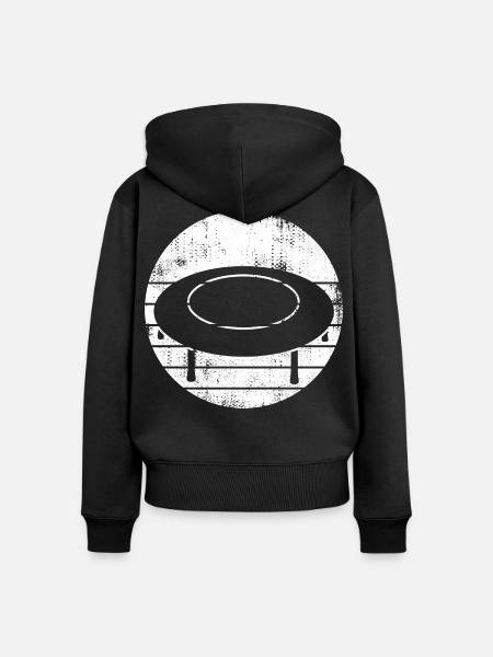 Trampolin Skizze - Frauen Premium Bio Zip Hoodie - Schwarz