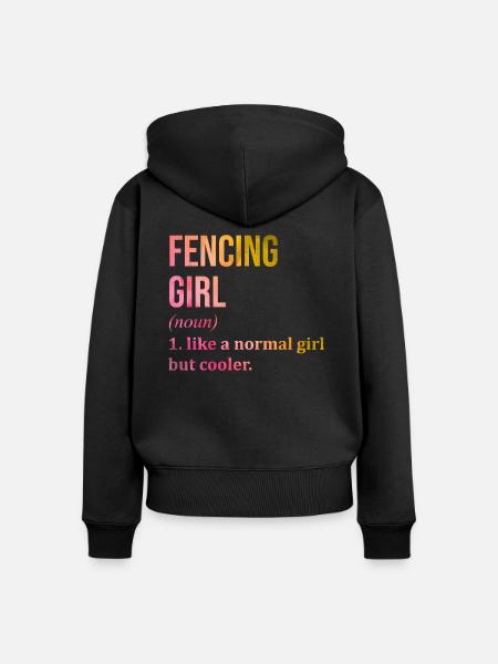 Fechten Fechten Zaun - Frauen Premium Bio Zip Hoodie - Schwarz