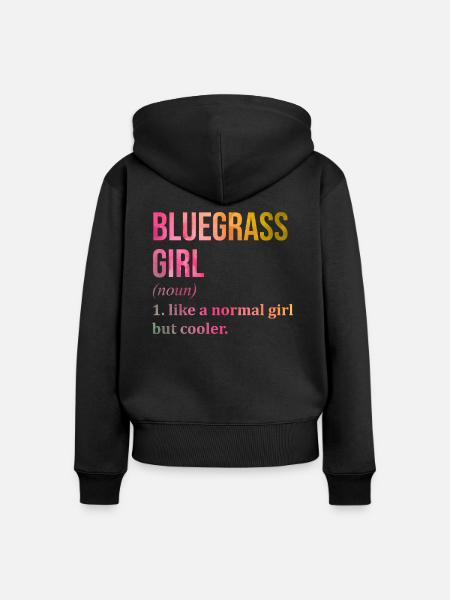 Bluegrass Bluegrass Bluegrass - Frauen Premium Bio Zip Hoodie - Schwarz