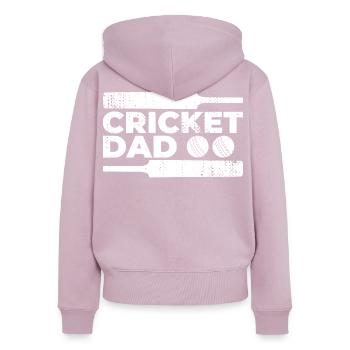Cricket Father - Women's Premium Organic Zip Hoodie - dusky pink - Back - Julia (174cm)
