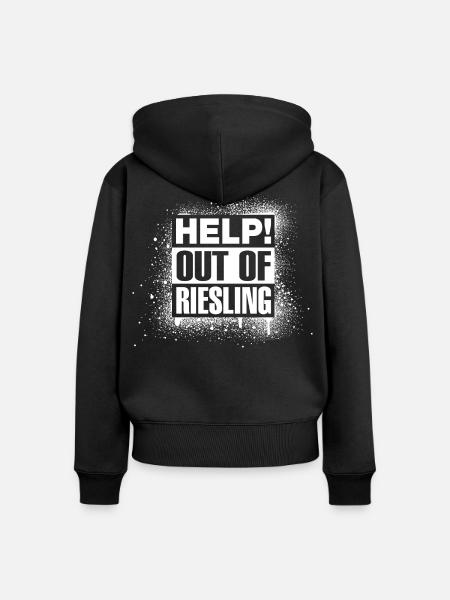 HELP! Out of Riesling - Frauen Premium Bio Zip Hoodie - Schwarz