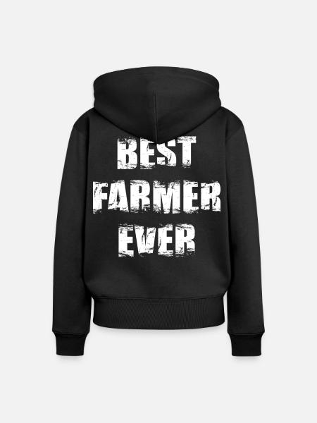 Best Farmer Ever - Frauen Premium Bio Zip Hoodie - Schwarz