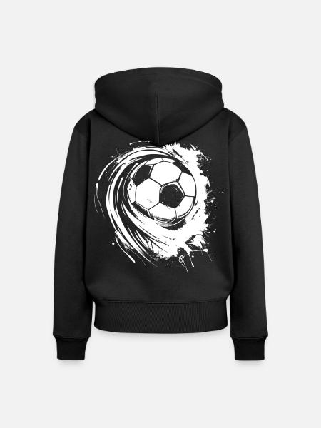 Fußball Illustration - Frauen Premium Bio Zip Hoodie - Schwarz