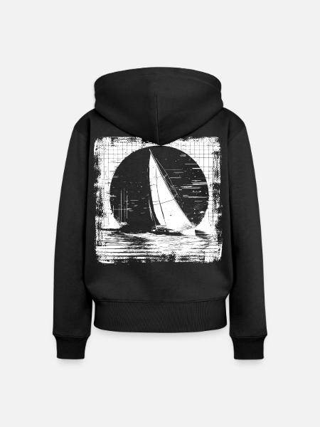 Segeln - Frauen Premium Bio Zip Hoodie - Schwarz