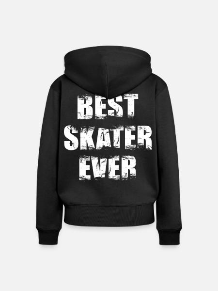Best Skater Ever - Frauen Premium Bio Zip Hoodie - Schwarz