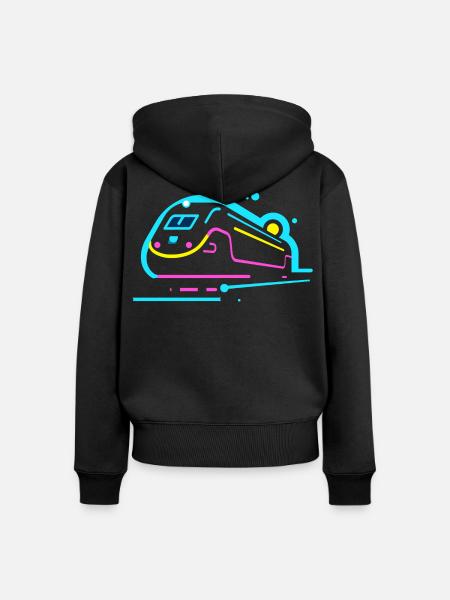 Zug Comic Look - Frauen Premium Bio Zip Hoodie - Schwarz