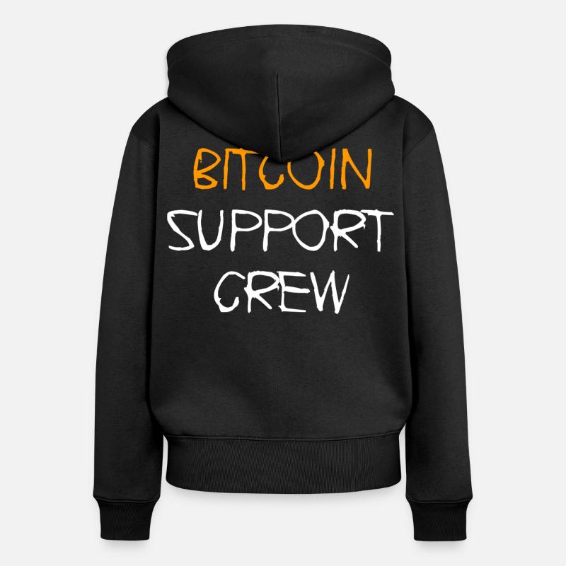 Conception de l’équipe de support Bitcoin - Sweat à capuche zippé Premium bio Femme - noir