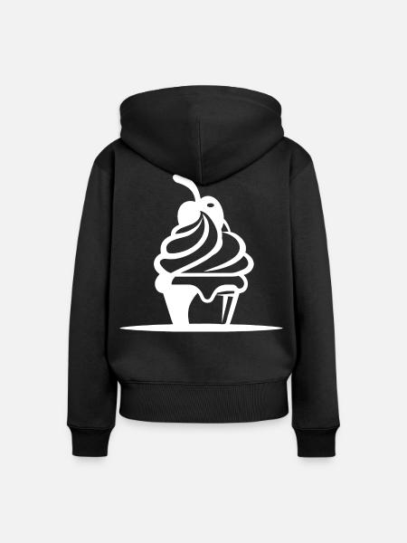 Speiseeis Grafik - Frauen Premium Bio Zip Hoodie - Schwarz