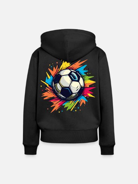 Fußball Graffiti - Frauen Premium Bio Zip Hoodie - Schwarz