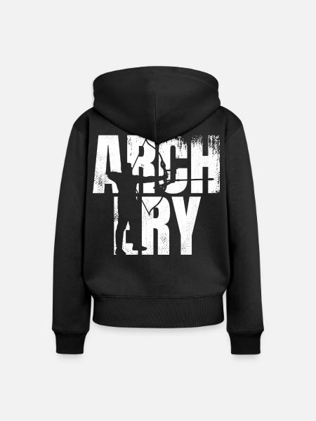 Archery - Frauen Premium Bio Zip Hoodie - Schwarz