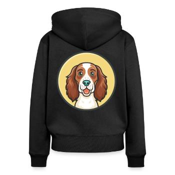 Irische Rot Und Weiß Setter Hund Rasse Lustige Karikatur - Frauen Premium Bio Zip Hoodie - Schwarz - Hinten - Julia (174cm)