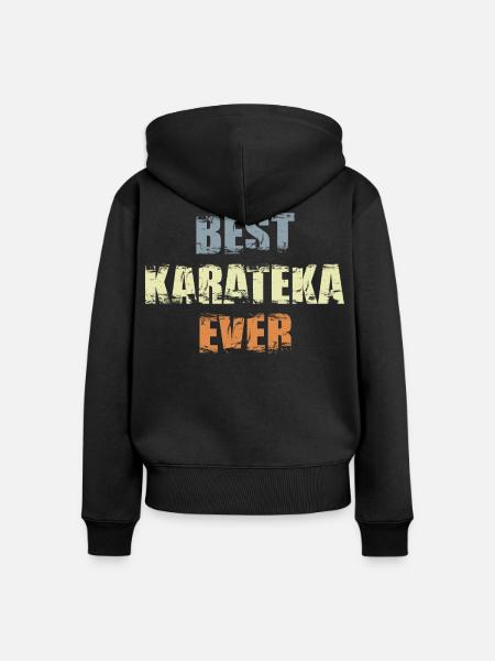 Bester Karateka - Frauen Premium Bio Zip Hoodie - Schwarz