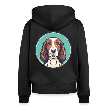 Irische Rot Und Weiß Setter Hund Rasse Lustige Karikatur - Frauen Premium Bio Zip Hoodie - Schwarz - Hinten - Julia (174cm)