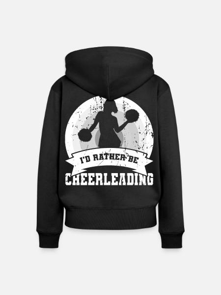 I’d Rather Be Cheerleading - Frauen Premium Bio Zip Hoodie - Schwarz