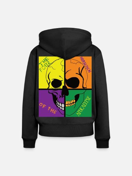 Schädel der Apocalypse - Frauen Premium Bio Zip Hoodie - Schwarz