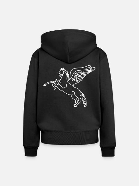 Pegasus lineart - Frauen Premium Bio Zip Hoodie - Schwarz