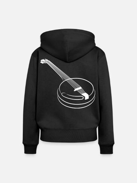 Banjo Skizze - Frauen Premium Bio Zip Hoodie - Schwarz