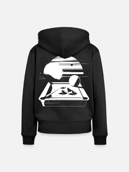 Billard Grafik - Frauen Premium Bio Zip Hoodie - Schwarz