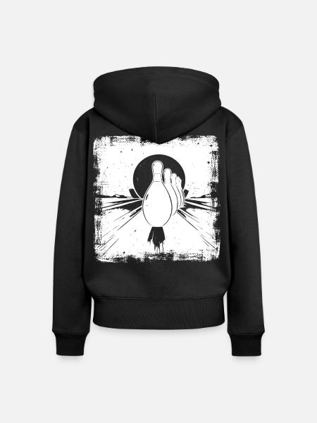Bowling Pins - Frauen Premium Bio Zip Hoodie - Schwarz