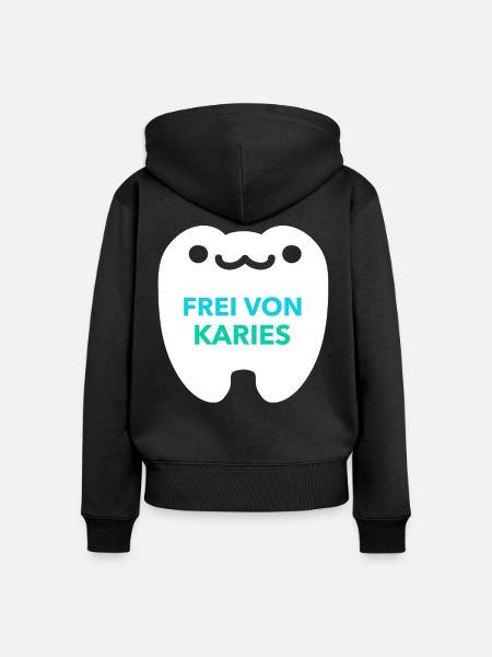 FREI VON KARIES - Frauen Premium Bio Zip Hoodie - Schwarz